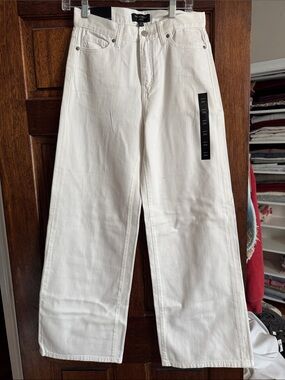 Wide Leg White Jeans - Women